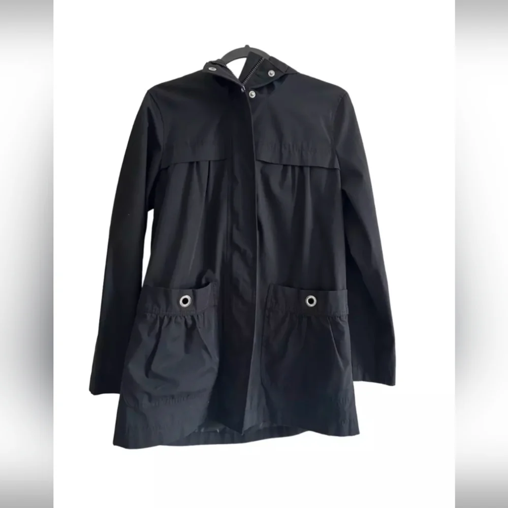 London Fog Hooded Front Zip & Snap Coat Size M